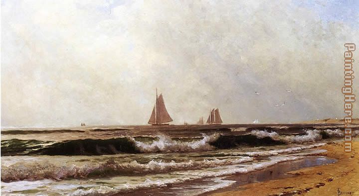 Alfred Thompson Bricher Sailboats along the Shore also known as Southampton Beach